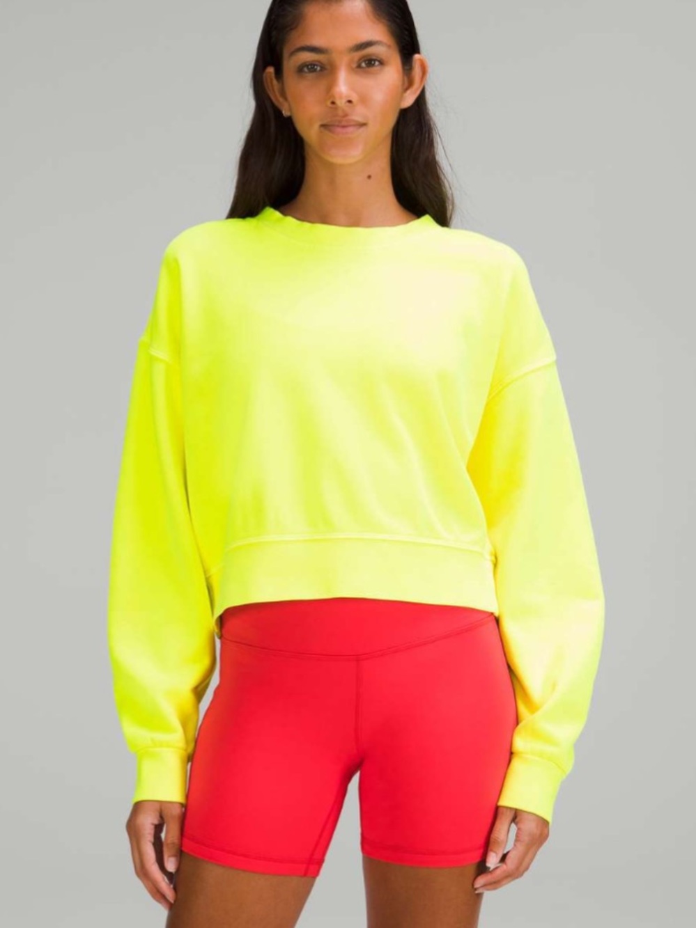 LULULEMON Rare🌟 Perfectly Oversized Cropped Crew Neon NWT🌟Size 6 - Picture 3 of 10